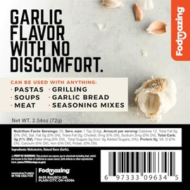 Fodmazing - Sustituto de Ajo, Reemplazo de Ajo Bajo en FodMap, Apto para IBS, Sin OMG, Sin Grasa, Ideal para Comidas y Snacks (20 Porcion...