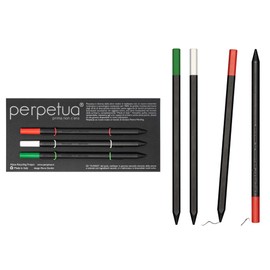 Perpetua Ecological Pencils Collectible Pencil "Made in Italy" Made of Recycled Graphite with Eraser Set of 3 Pencils Design and Technology for Writing and Painting Gift Ideas