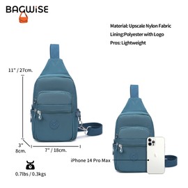 Women Sling Backpack Crossbody Bags for Women, Unisex Crossbody Purse Bag, Sling Bag, Lightweight and Compact Sling Backpack (New Ice Blue)