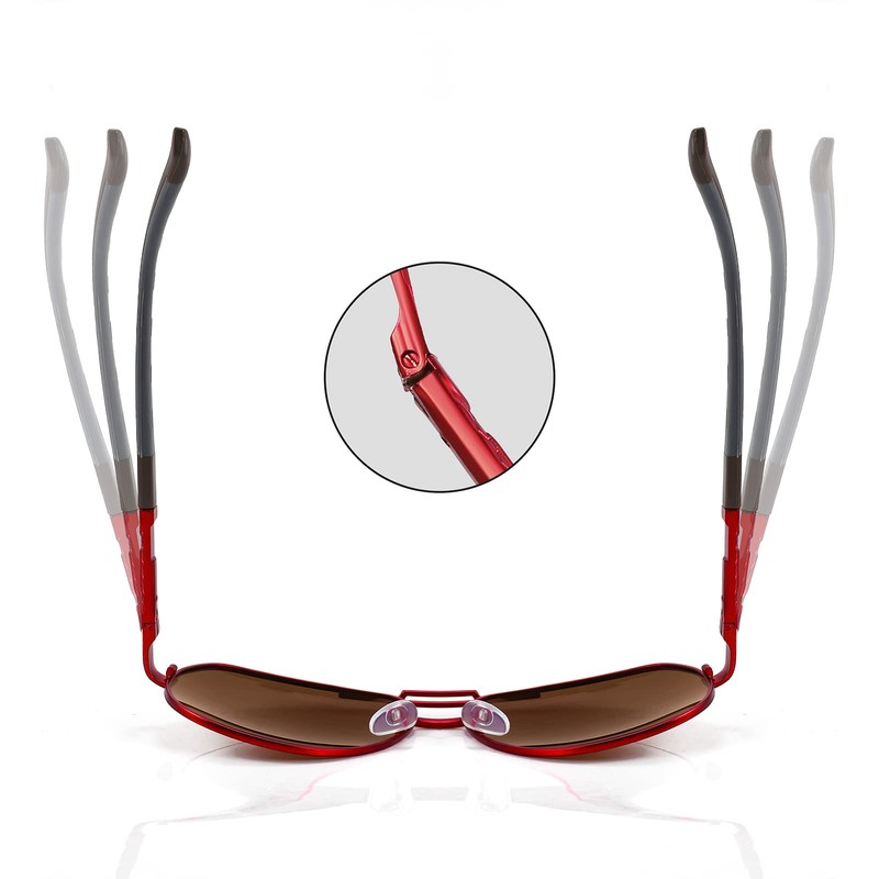 FEISEDY B1052 Men's Sunglasses, Polarized Large, Teardrop, Classic Design, Metal