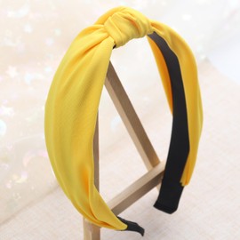 Kistreao Yellow Knotted Headband Knot Hair Bands Fashion Elegant Hair Accessories for Women Girls Fall Thanksgiving Birthday Wedding Party Supplies