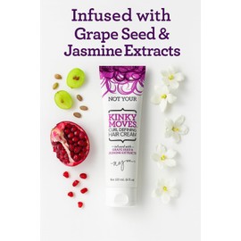 Not Your Mothers Kinky Moves Curl Defining Hair Cream – Hydrating Curl Cream for Natural Hair, Anti-Frizz Styling with Grape Seed & Jasmine, Defines Curls Without Crunch or Flakes, 4 fl oz