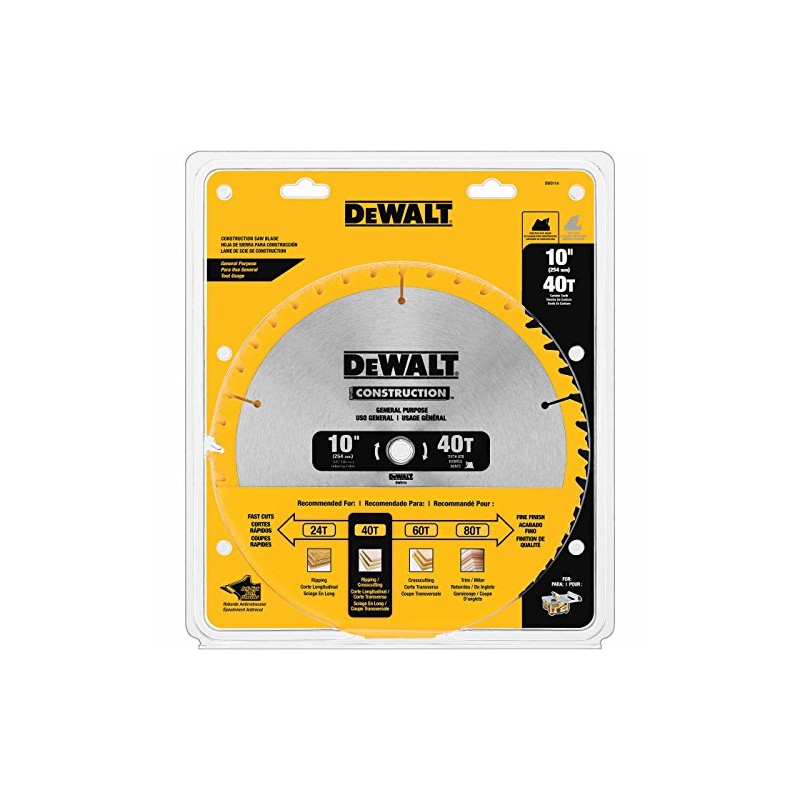 DEWALT 10-Inch Miter / Table Saw Blade, ATB, Thin Kerf,