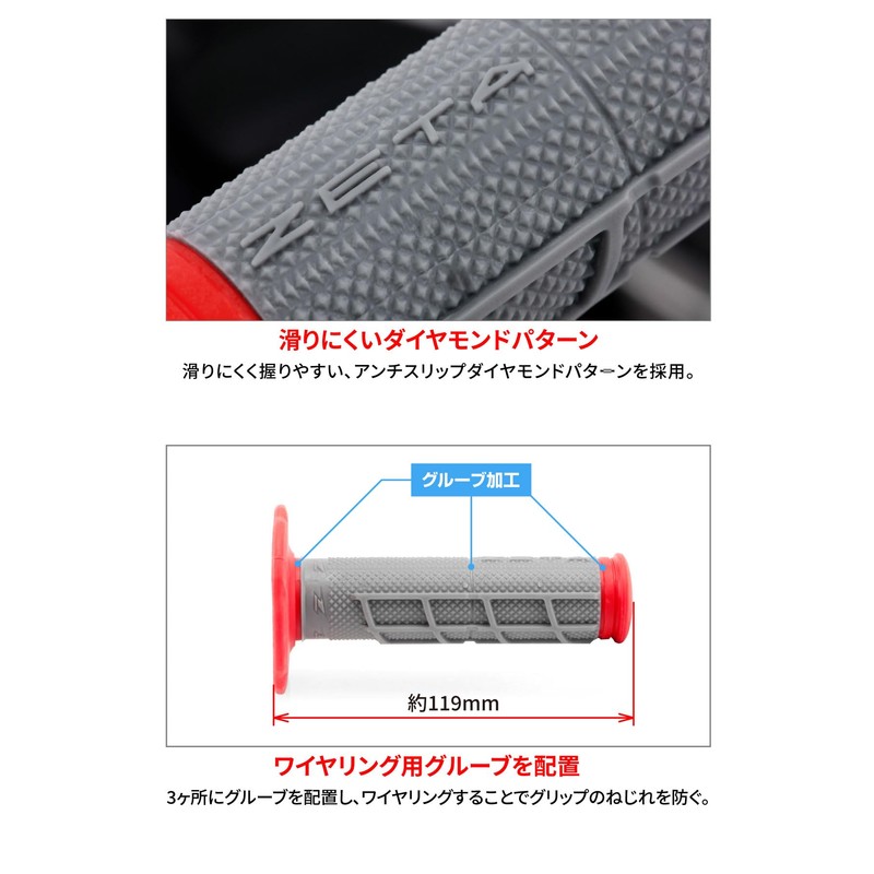 ジータレーシング(ZETA RACING) レースグリップ クローズドエンド オレンジ/グレー ダートフリーク DIRTFREAK F5214(旧品番:ZE47-5003)
