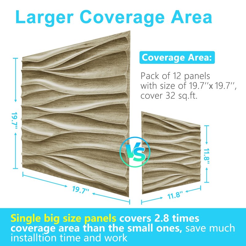 STICKGOO 3D Wall Panels for Interior Wall Decor, Wood 3D