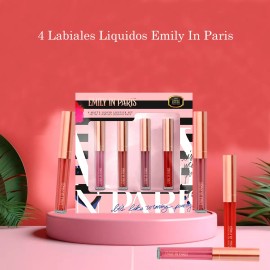 Emily In Paris Kit 4 Labiales Liquidos Emily In Paris Efecto Mate 2.2ml C/u