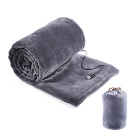 Electric Heated Throw Blanket,140x80cm Soft Touch Heated Throw,USB Electric Blanket,Gray Flannel Electric Overblanket for Sofa,Electric Underblanket Single,Wearable Heated Blanket,Machine Washable