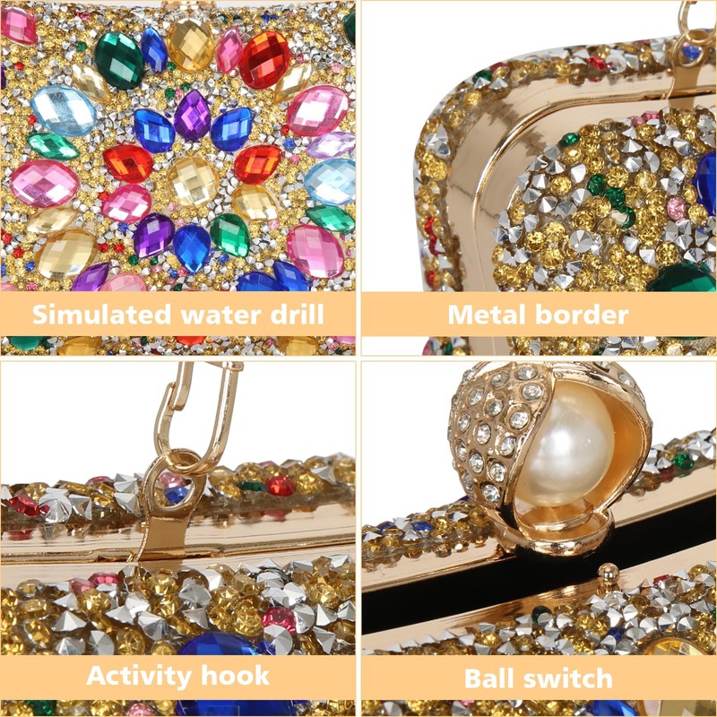 Beaguful - Bolsas de noche para mujer, con diamantes de