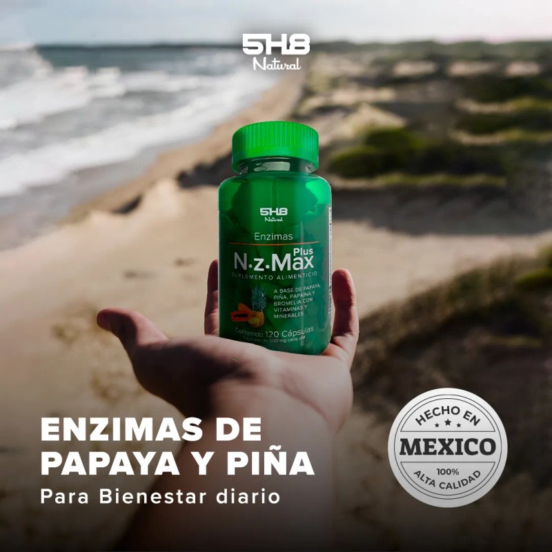 5h8 Nz Max 120 Capsulas Enzimas Digestiva Salud Digestivas Sin