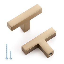 HOME EDIT 30 Pack Solid Single Hole Slim Square Bar Cabinet Pulls - Champagne Bronze Drawer knobs for Kitchen, Bathroom & Dresser Cabinets Hardware