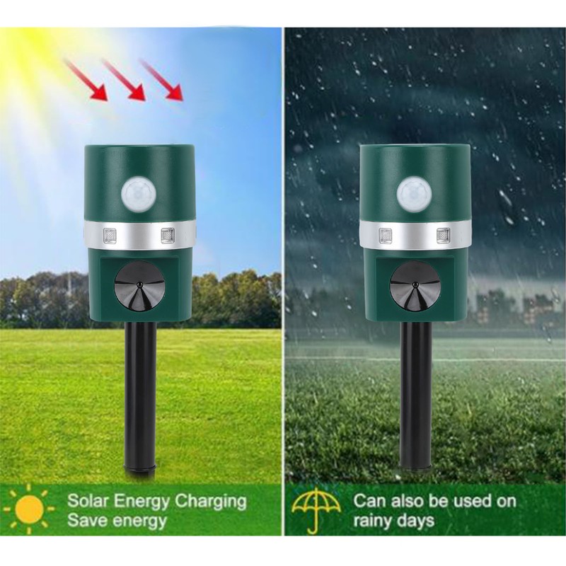 Ultrasonic Solar Animal Repeller Professional LED Solar Powered Bird Repeller