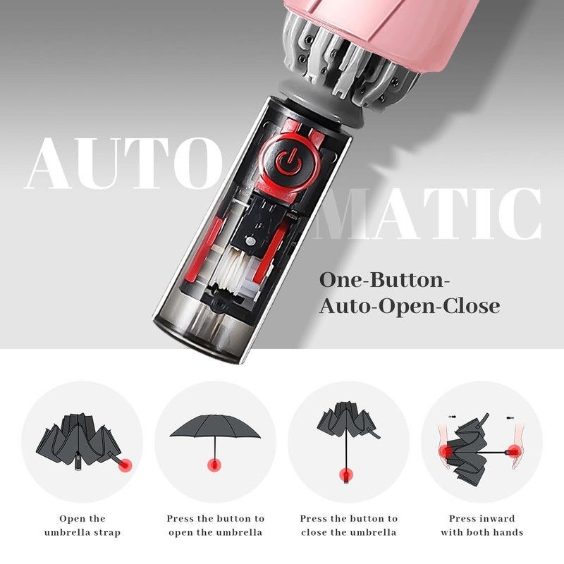 Pioggistar Windproof Umbrella for Men and Women, Inverted Mechanic Umbrellas