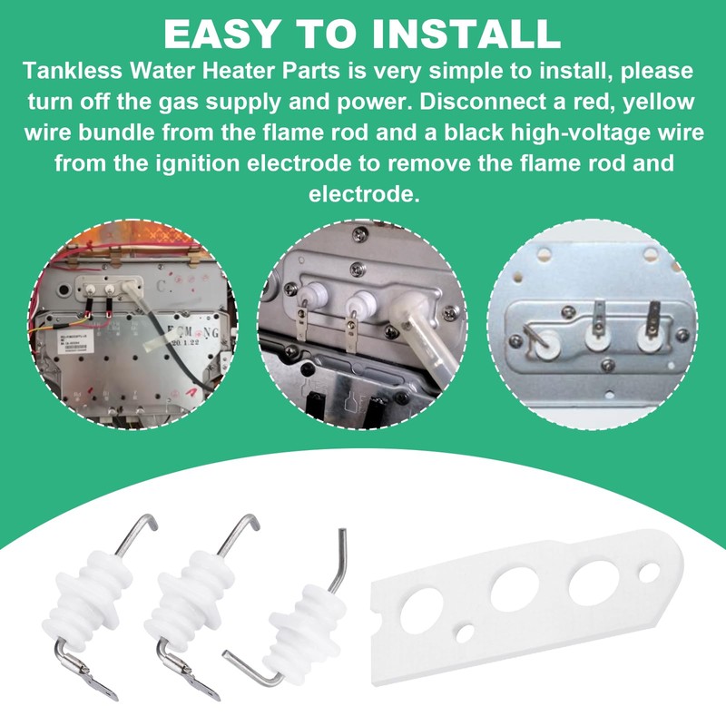 104000192 Flame Rod Electrode Kit Compatible with Rinnai Tankless Water