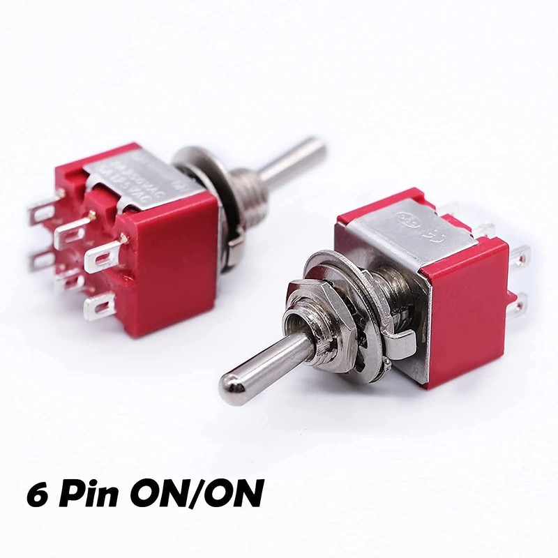 mxuteuk MTS-202 6 Clamp 2 Position DPDT Mini Miniature Toggle