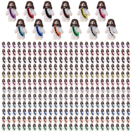 TANEMUDO 500 Pack Mini Jesus Figurines 12 Colors Christ Savior Small Religious Jesus Figures Pocket Rubber Toys for Easter Church Sunday Party Favors School Baptism Gifts