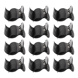 12 Piece Curling Iron With Clip, Hot Rolled Roller Clip, Suitable For Various Curling Irons, Used For Fixing Female Hairstyles (Black)