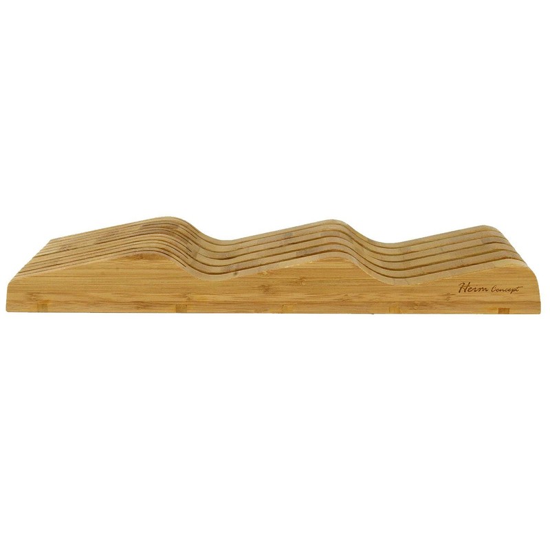 W Home Premium Bamboo Knife Storage Block, Beige, up to