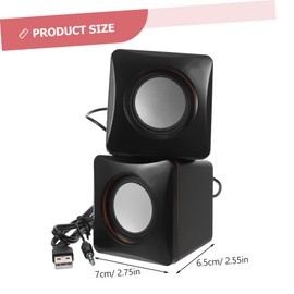 SHOWERORO 1Pair Mini USB Powered Speakers Portable Small Speaker for Desktop Laptop Compact Multimedia Audio Sound for Strong Compatibility Easy to Use and Clean