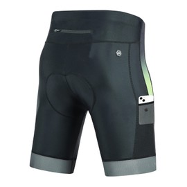NORTHHILL Men's Padded Bike Shorts Biking Cycling 4D Padded Bicycle Underwear Padding Gel Pad for Riding Biker with Pockets Green S
