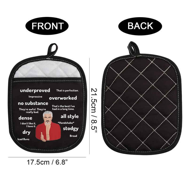 WCGXKO Baking Show Inspired Oven Mitt Pot Holder with Pocket
