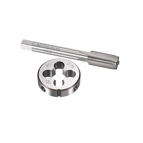 uxcell M11 x 0.75mm Metric Tap and Die Set, HSS