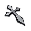Christian Cross Pointed Plastic Chrome Color Emblem for Cars, Trucks,