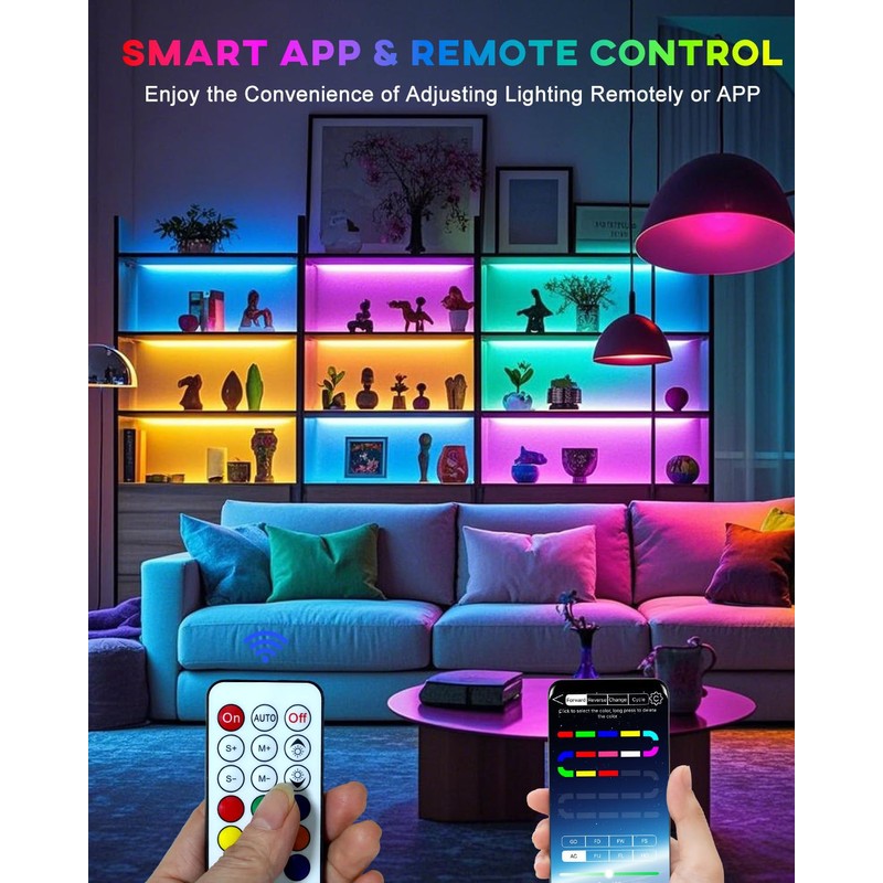 LED Strip Lights 4 Pre-Cut RGB Led Light Strip With