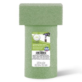FloraCraft FloraFōM Memorial Vase Insert 3.25 Inch x 6 Inch Green