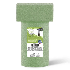 FloraCraft FloraFōM Memorial Vase Insert 3.25 Inch x 6 Inch Green