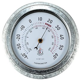 NeXtime Outdoor Thermometer Diameter 22 cm Metal Galvanised "Lily"