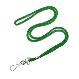 HOSL 100 Pack Badge Lanyards Office Lanyard ID Card Lanyards Business Card/Students/Employee Lanyards Round 36" With Swivel Hook (Green)
