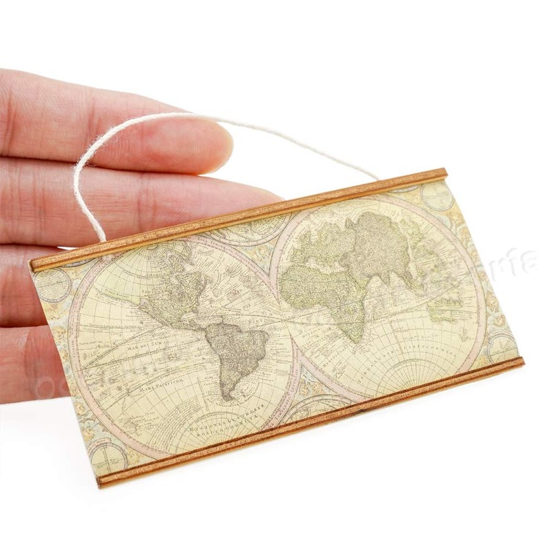 Odoria 1/12 Miniature World Map Dollhouse Decoration Accessories