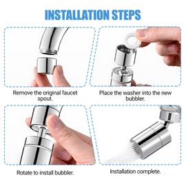 2pcs Tap Adapter for Kitchen Sink 360°Swivel Faucet Extender Universal Kitchen Tap Adapter Attachment