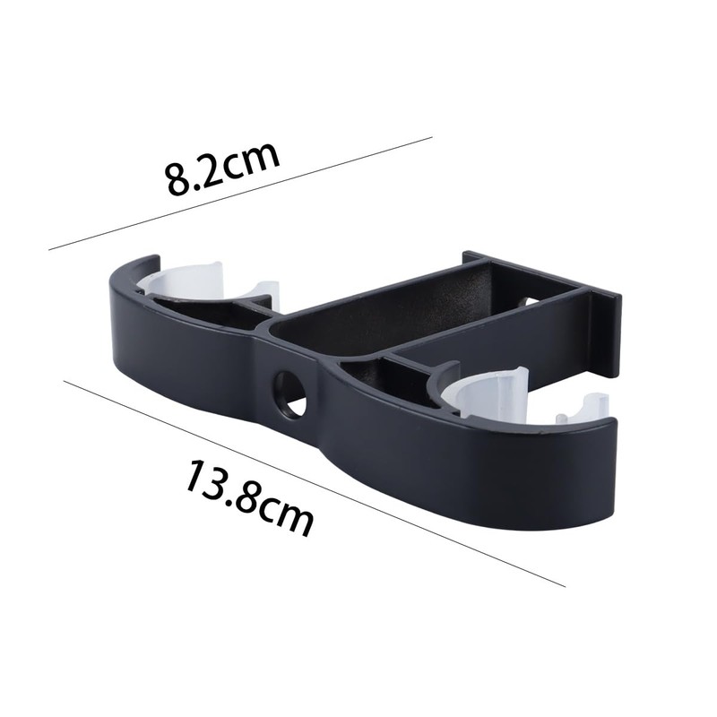 Ausi 4 Pcs Black Curtain Rod Brackets, Double Rod Holder