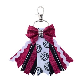 Glitter Cheer Bow Keychain for Purse Bag Accessories for Women Volleyball Lovers Cheerleading Gifts for Women Cheerleader Cheer Keychains for Women Daughter Sister Friends Cheerleading Accessories