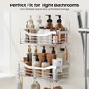 Orimade Shower Caddy Basket Shelf with 5 Hooks Adhesive Organizer