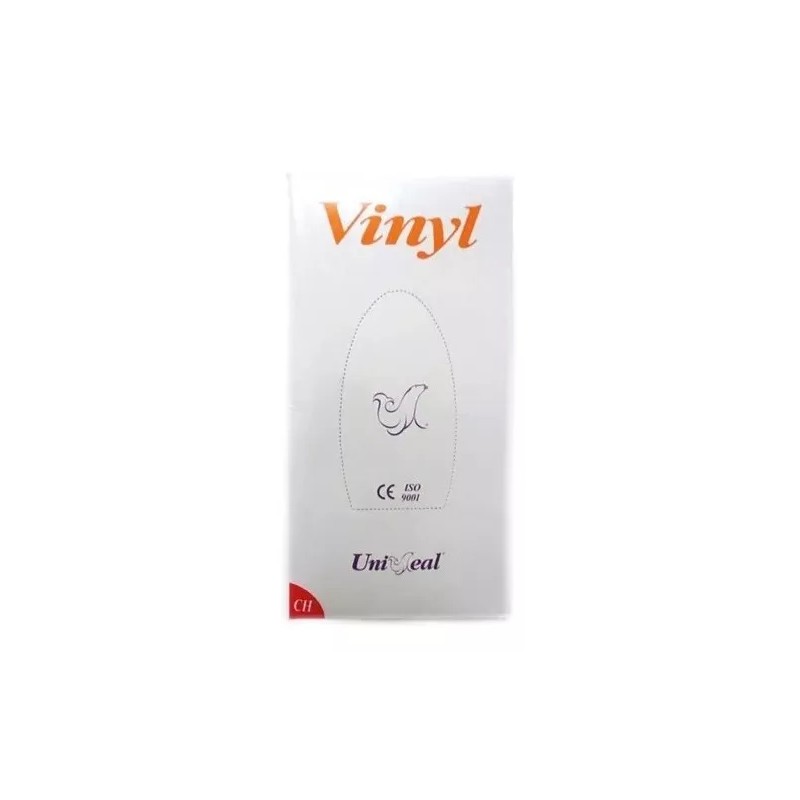 UniSeal Guante Vinyl Vinil Uniseal Sin Polvo Trasparente C/100 T/m