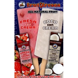 Frutifresca Strawberry Cream and Coconut Cream Ice Cream Truck Sticker 5"x8"