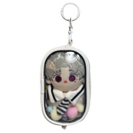 YUYAKESHI Case, Bag, Pain Bag, Space Capsule Type, Clear Sewn Pouch, Showing Bag, For Going Out, Doll Holder, For Stuffed Animals Within 4.7 inches (12 cm), PU Key Holder, 5.1 inches (13 cm) High