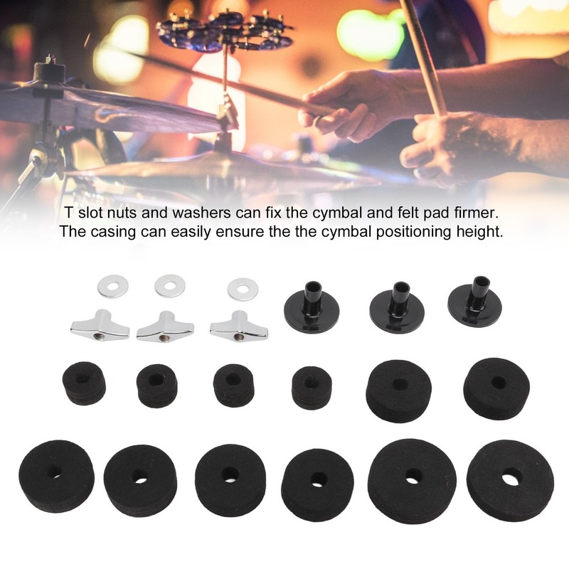 21Pcs Drum Cymbal Felt Pad Non Slip Instrument Accessory Replacement