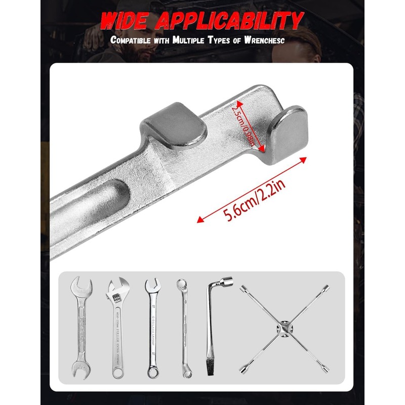Kisfun Wrench Extender Tool Bar and Adaptor, Wrench Extension Hand