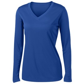 Women's Long Sleeve Moisture Wicking Athletic Shirts UP F50+ UV Rash Guard Sun Protection Royal-M