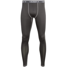 AND1 Men's Compression Pants - Athletic Performance Leggings Compression Tights - Full Length & Crop Base Layer Pants (S-XL), Size Medium, Grey
