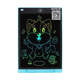 MAXMALA ® ️ LCD-Schreibtafel, LED, magnetisch, digital, elektronisch, Magie, Lernspiele, Geschenk, Geburtstag, Jungen und Mädchen, Alter 2, 3, 4, 5, 6, 7, 8 Jahre + QR +100 Zeichnungen (Blau, 30,5 cm)