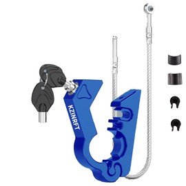 Kzinrft Motorcycle Lock Helmet Lock & Handlebar Lock & Anti Theft Brake Lock Combo for Handlebar Diameter Within 1.3-1.5 Inches All Tricycle Bike ATV Scooter (Blue)