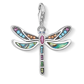 Thomas Sabo 1757-964-7 Women's Charm Pendant Dragonfly 925 Sterling Silver Ebonised
