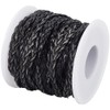 CALFOVERA 10.94 Yard 5MM Flat Braided Leather Cord Woven Black