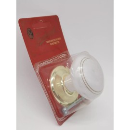 Gainsborough Vintage Gainsborough 2" Porcelain Brass Cabinet Knob & Rosette ~ New Old Stock