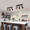 KEESFU 3-Light Track Lighting Kit,Black Semi Flush Mount Ceiling Light