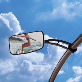 Wakeboard Tower Mirror 7x13" Convex – Extra Wide View, Vibration-Free 360° Adjustable Arm, Fits 2.5" Tubes, Universal Boat Rear View for Wake Surf, Water Ski & Tubing